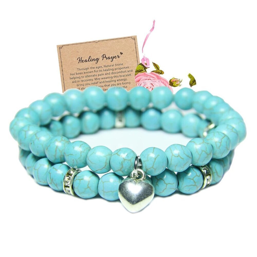 Healing Bracelets for Women - Turquoise Bracelet - Healing Prayers Crystal Brace